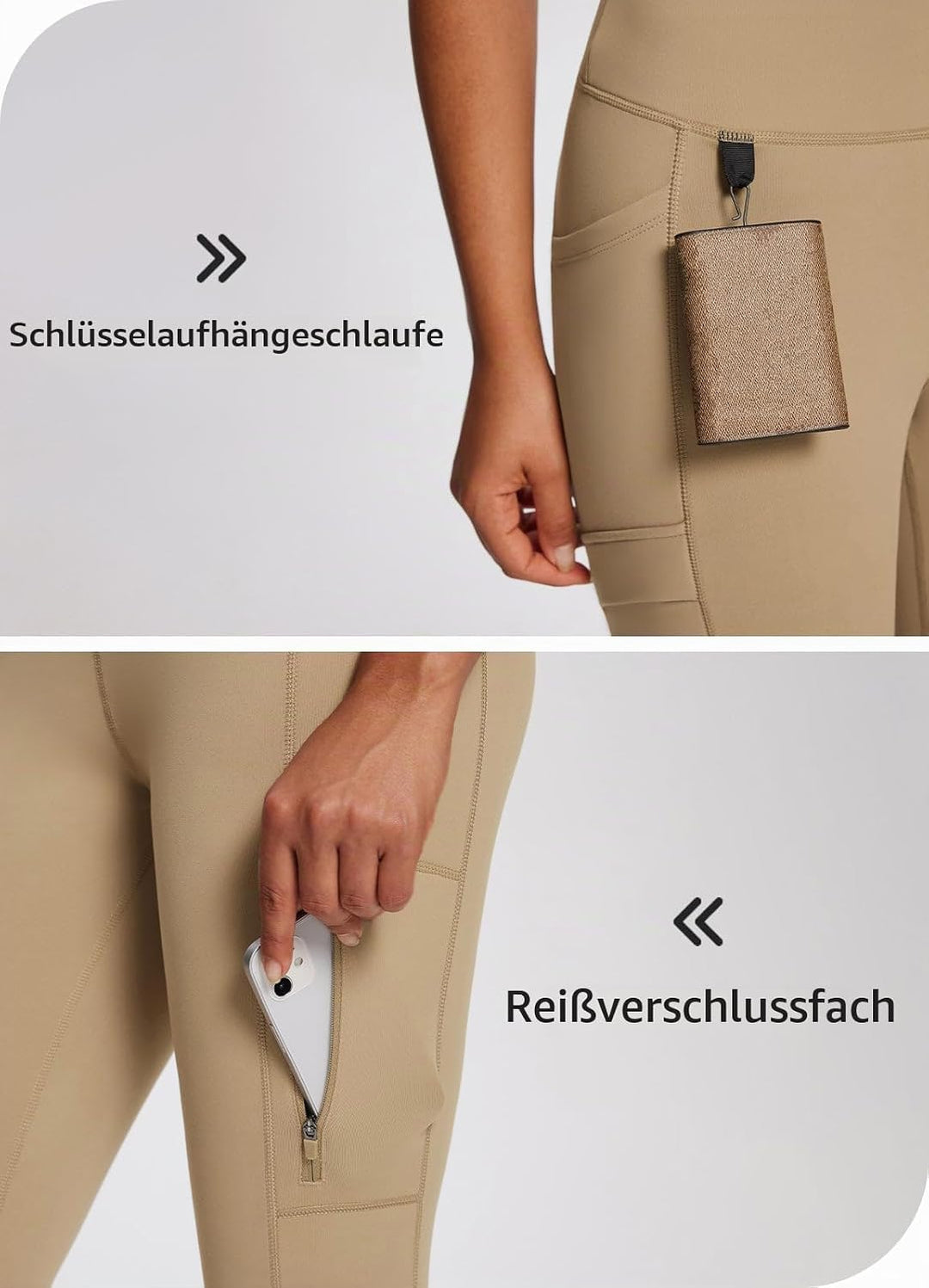 baleaf Damen Fleece gefütterte Leggings Wasserabweisend Hohe Taille Wanderleggings Thermo Leggings F