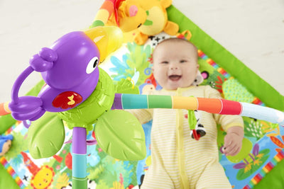 Fisher-Price GXC35 - Rainforest Erlebnisdecke mit Musik und Lichtern, Spieldecke mit Lichtern, Musik