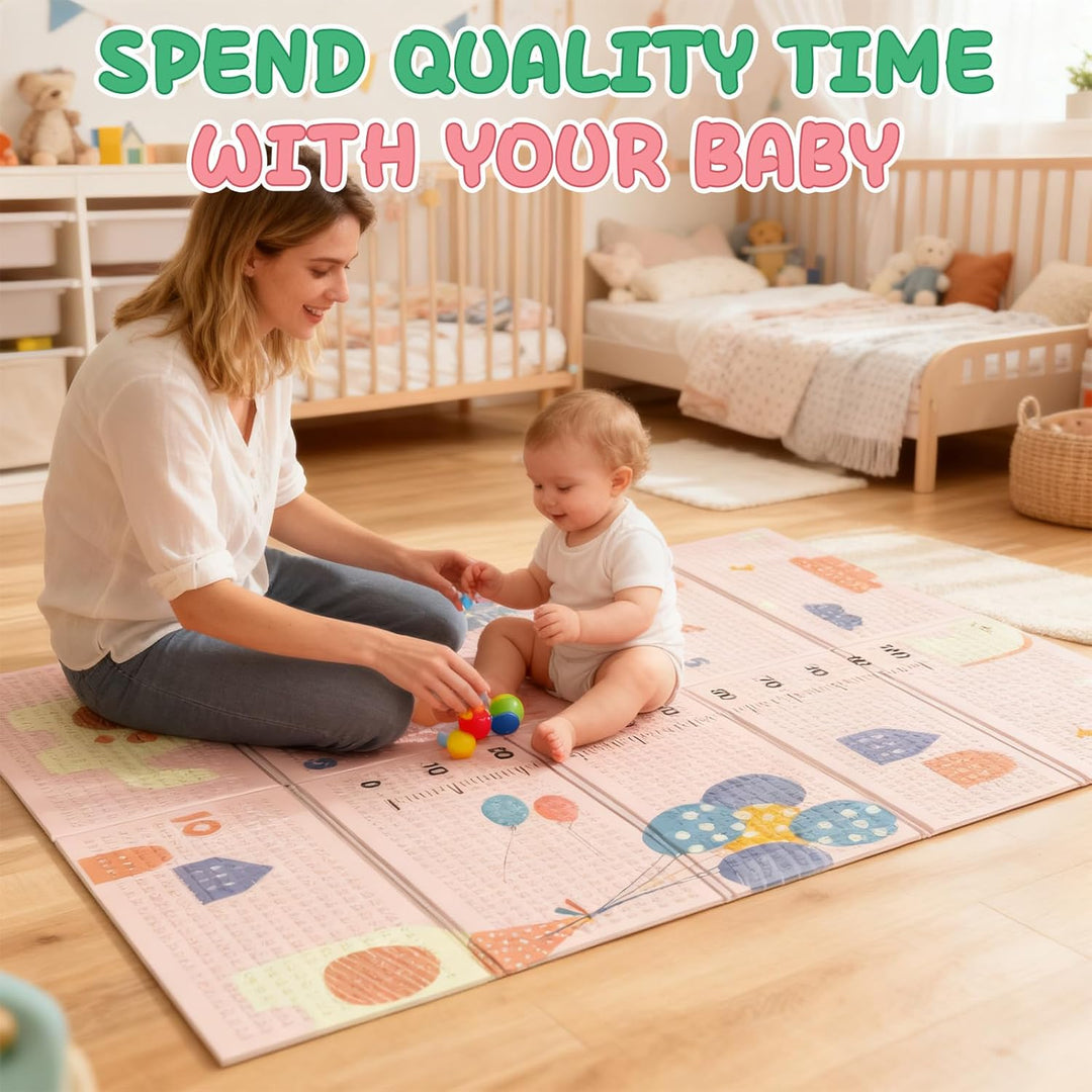 Soontrans Krabbelmatte Baby, Spielmatte Baby Faltbar, 180x120x1cm, Play Mat for Babies Doppelseitige