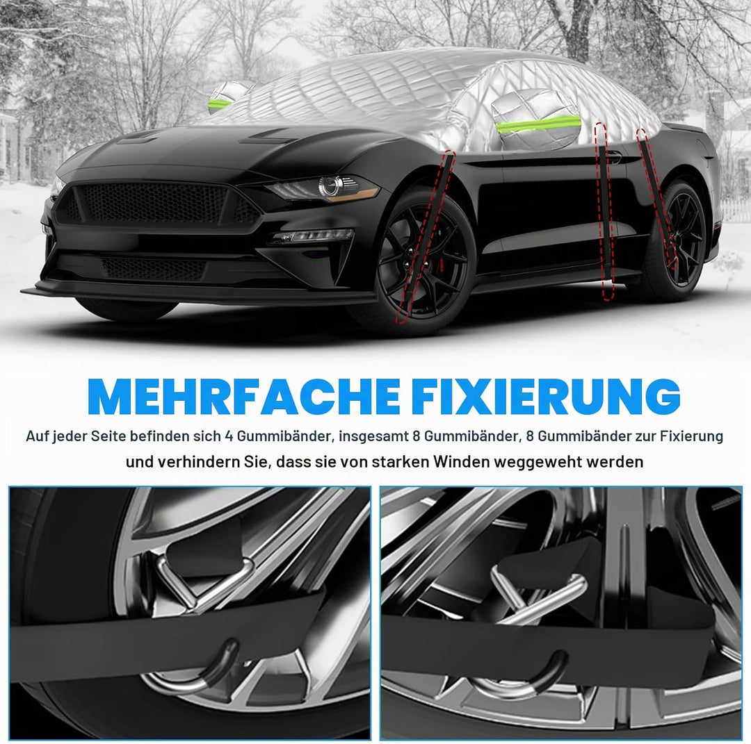 Halbgarage Auto Kompatibel mit 2005-2023 Ford Mustang S-197 S550 S650, 6-Lagige Halbabdeckung mit Ha