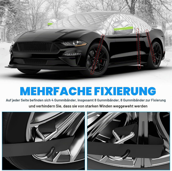 Halbgarage Auto Kompatibel mit 2005-2023 Ford Mustang S-197 S550 S650, 6-Lagige Halbabdeckung mit Ha