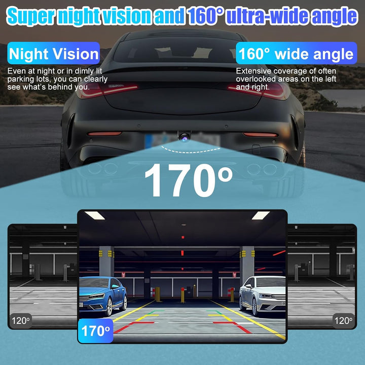 OBEST Auto Rückfahrkamera AHD Mini kfz Ruckfahrkamera, Wasserdicht 360 Drehung 1080P Vorwärtskamera