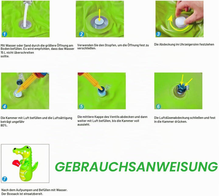 SUNSHINEMALL Boxsack für Kinder Boxen Dummy aufblasbare Cool Spass Spielzeug für Jungen Sport Gesche