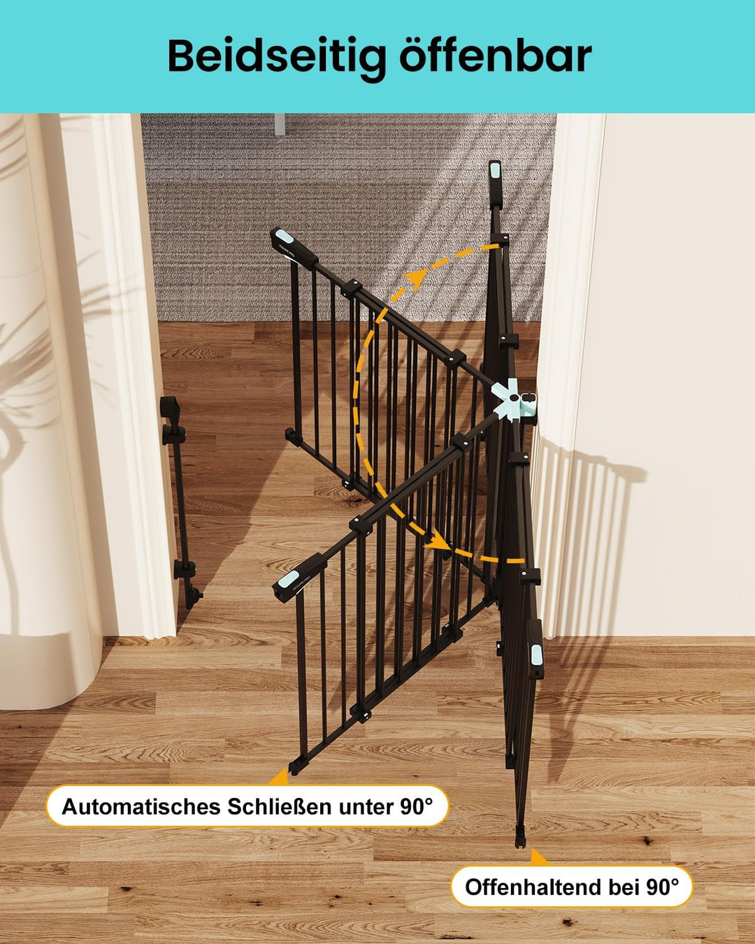 YEAUPE PRO Treppenschutzgitter Zum Bohren, für Breiten 75-110 cm | Türschutzgitter, Kinderschutzgitt