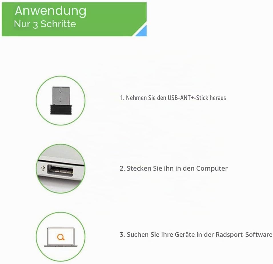 Keenso Fahrrad ANT USB Dongle, Fahrrad USB Empfänger Geschwindigkeit ANT + USB Sender und Empfänger