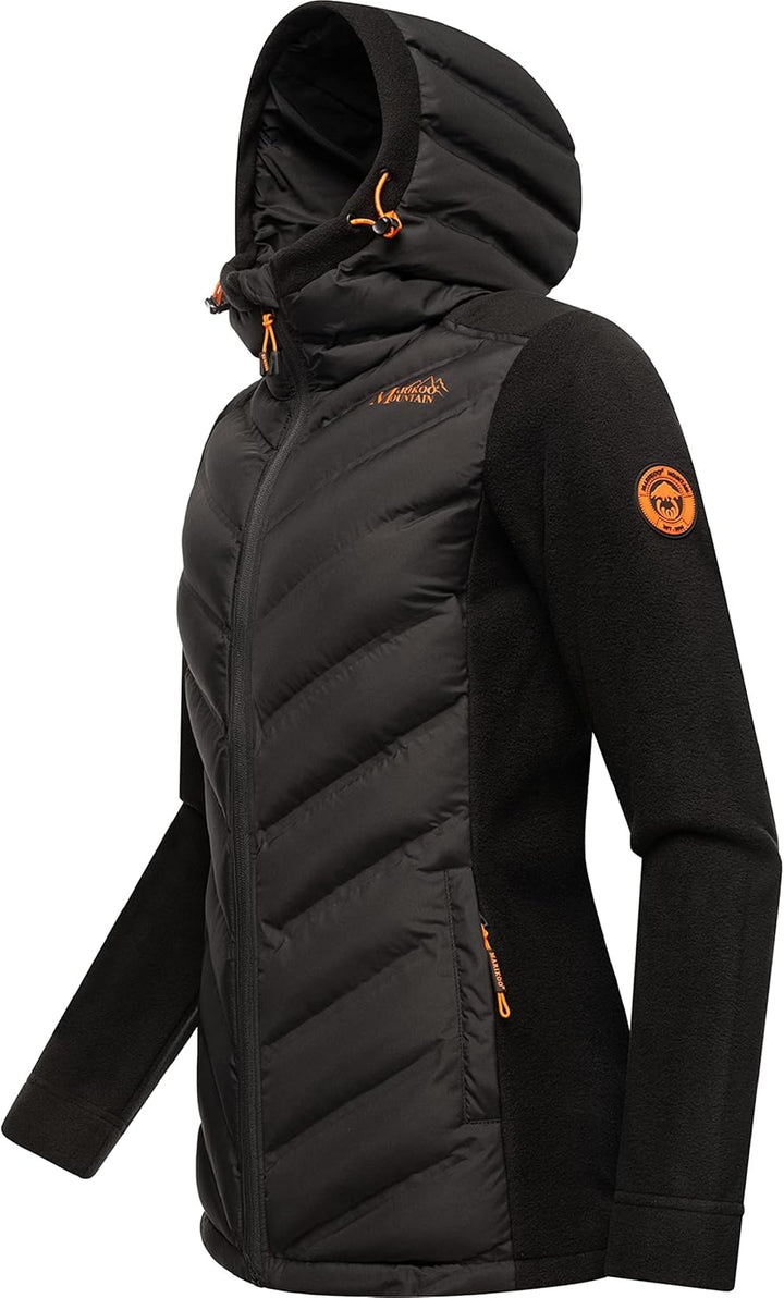 MARIKOO Damen leichte Übergangsjacke Steppjacke Mount Haruna XS Schwarz, XS Schwarz