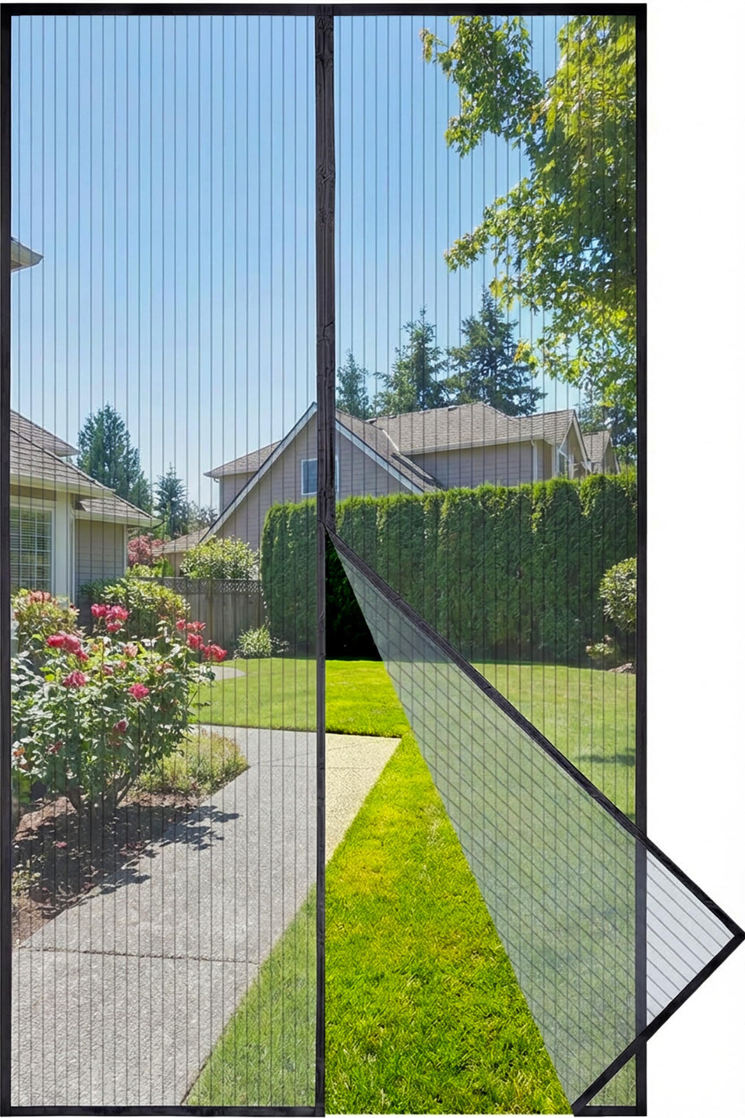 Fliegengitter Balkontür Magnet, Fliegengitter Tür 100x200cm Schwarz Schwarz 100*210, Schwarz 100*210