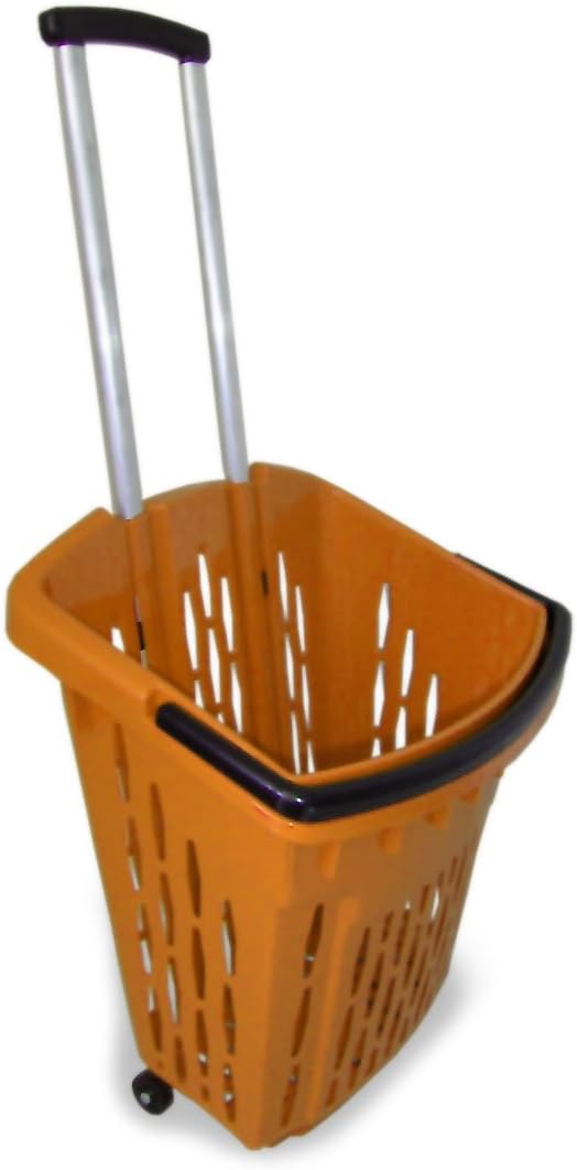 GERSO - Einkaufstrolley Einkaufswagen 40 Liter Einkaufskorb mit Rollen orange 1 Orange, 1 Orange