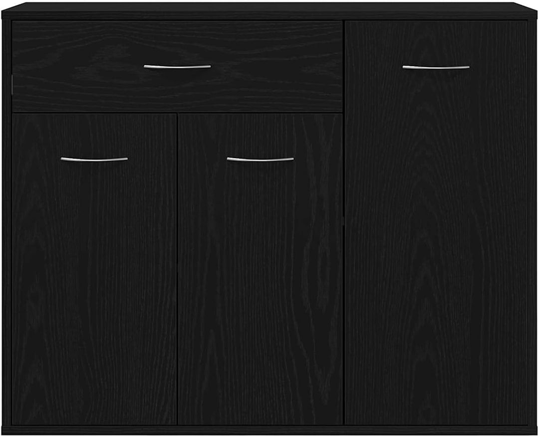 Homgoday Sideboard Schwarze Eiche 88x30x70 cm Holzwerkstoff Anrichte Model862445