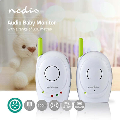 Nedis - Audio-Baby-Monitor - Babyphone - Gegensprechfunktion - Batteriebetrieben/Netzstromversorgung