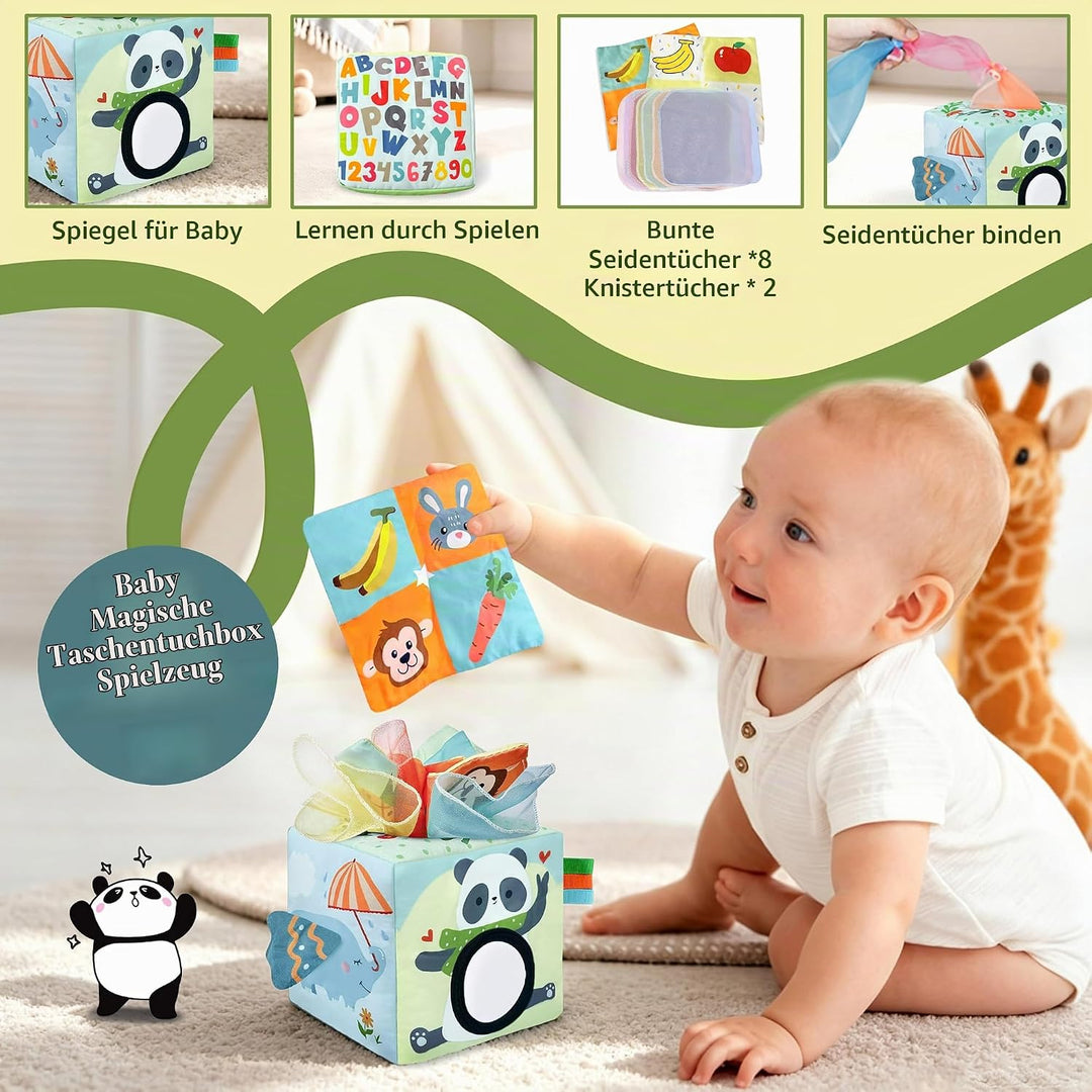 Baby Spielzeug 6 Monate, 6 in 1 Montessori Spielzeug Baby ab 6 9 12 Monate | mit Tissue Box Spielzeu