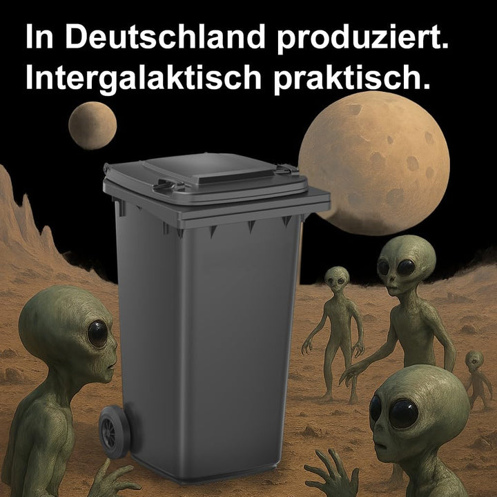 plasteo 240 Liter Graue Mülltonne – Robuster Abfallbehälter für Mülltrennung – Wetterfest & Langlebi