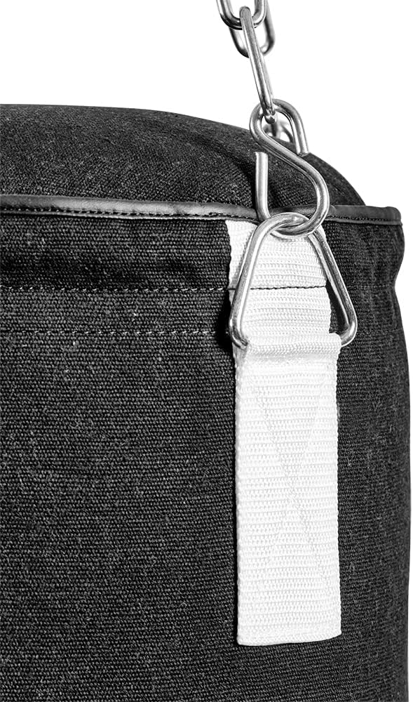 Bad Company Boxsack inkl. Heavy Duty Stahlkette I Canvas Punching Bag mit PVC-Target, gefüllt/ungefü
