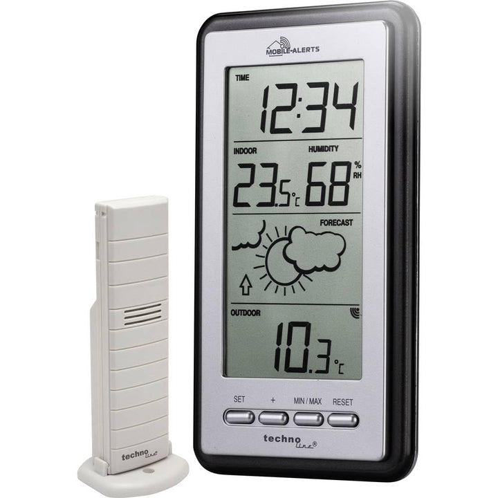 Technoline Smart Home Wetterstatation, Mobile Alerts, silber/grau, 8.2x2.3x15 cm, MA10430 MA10430 Mo