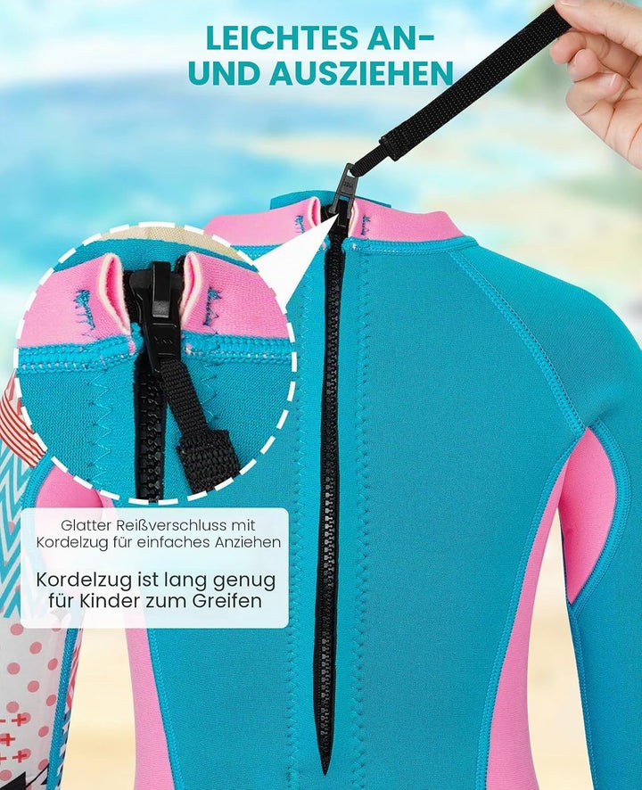 Gogokids Kinder Neoprenanzüge Thermische Bademode, Mädchen Einteiler Badeanzüge 2.5mm Neopren Tauche
