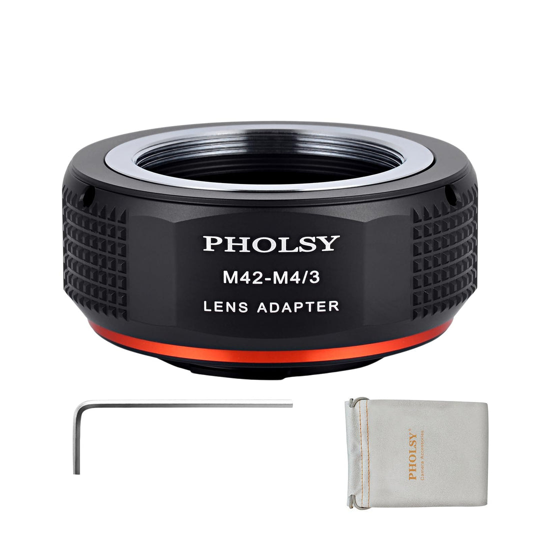 PHOLSY Konverter M42 auf MFT Kameras Objektivadapter für M42 42mm Schraubmontage-Objektiv auf M4/3 M