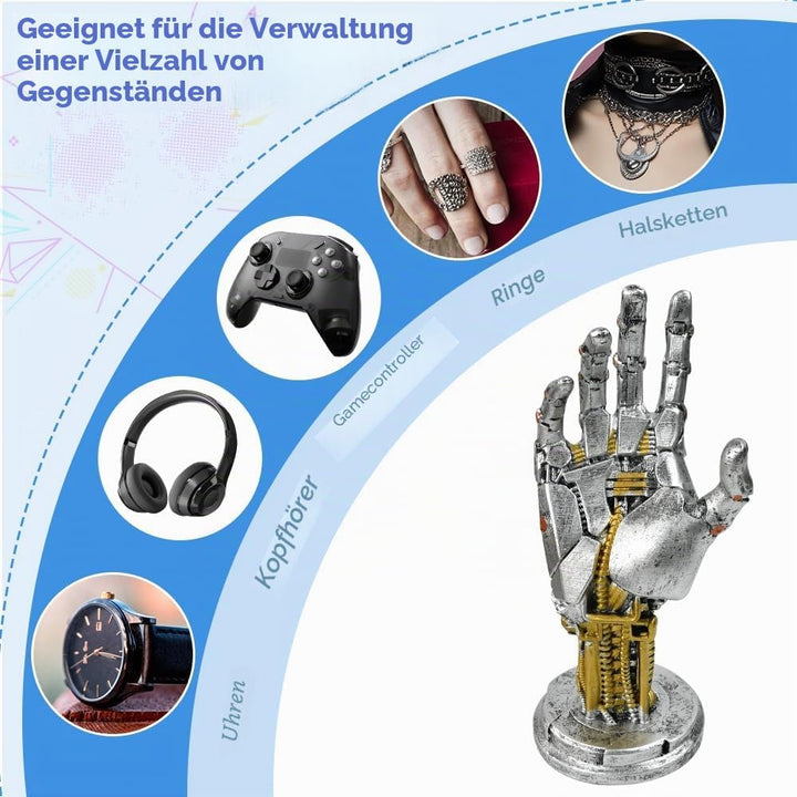 Cyberpunk Kopfhörerständer und Controller Ständer, Gaming Ständer Futuristisches Metalloptik Dekor C