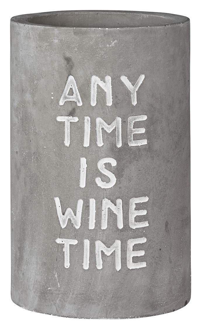 Räder Vino Beton Weinkühler Any Time is Wine Time D 13,5 cm | H 21,5 cm Grau, D 13,5 cm | H 21,5 cm