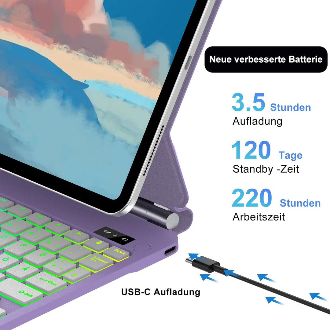 Magic Keyboard für iPad Air 11" (M3 2025, M2 2024)/iPad Pro 11 (4ª/3ª/2ª/1ª Gen), Magnetischer Ständ