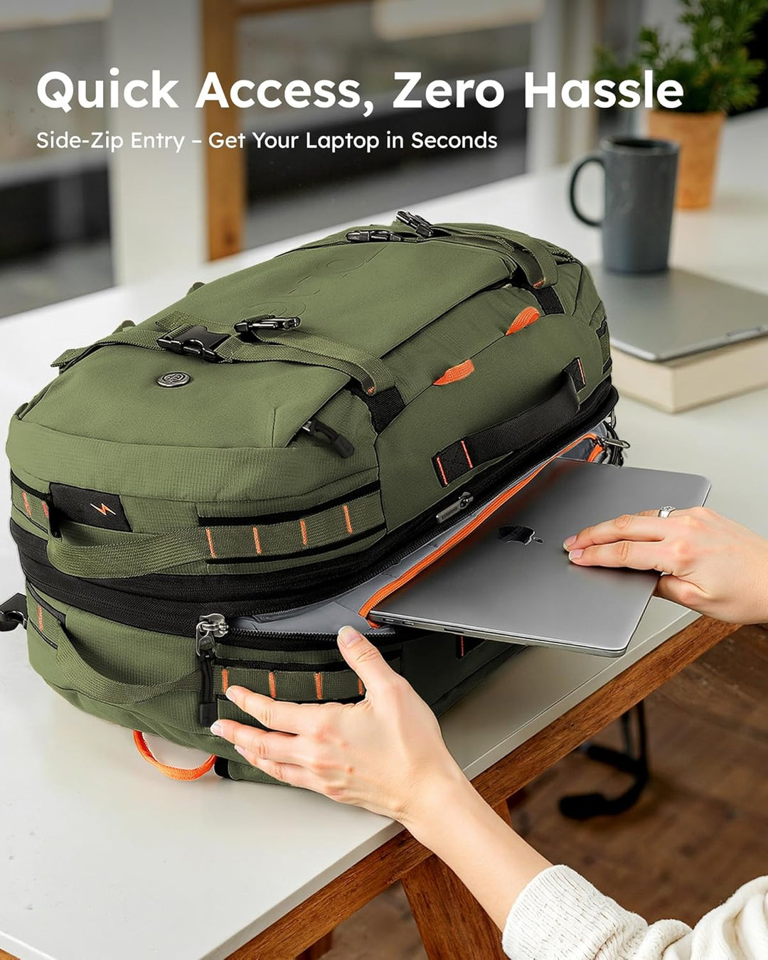 Tolaccea Reiserucksack, Handgepäck Rucksack Flugzeug, TSA-Freundlicher Laptop Rucksack 15,6 Zoll, Er