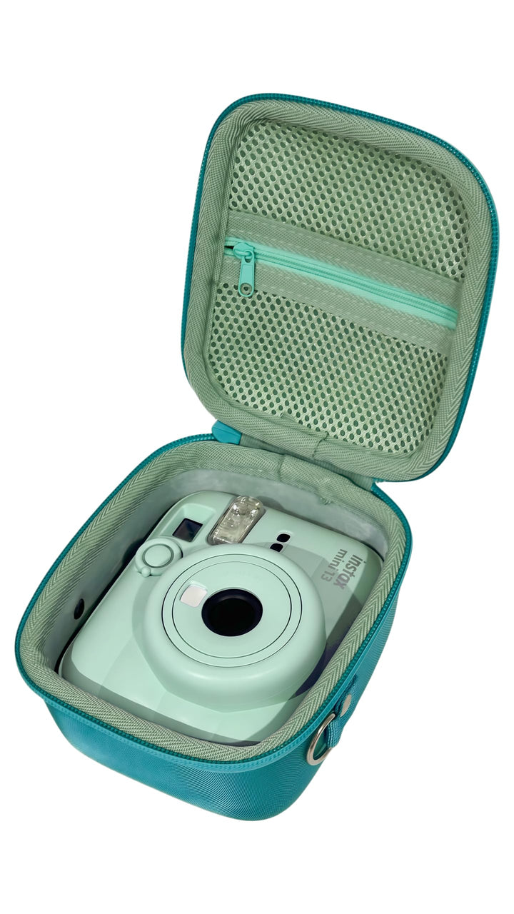 XANAD Mini 12 Tasche für Mini 12 sofortbildkamera mit verstellbarem Rückengurt und Mesh Tasche (grün