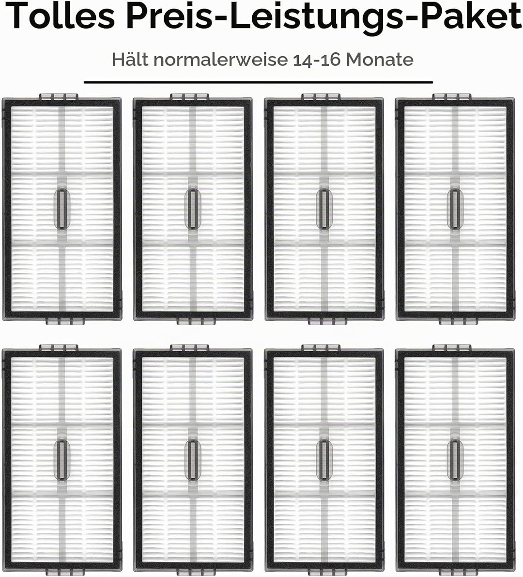 (8 Stück) Saros 10R Ersatz-HEPA-Filter für Roborock Saros 10R, Qrevo Curv 2 Pro, Q revo CurvX Saugro