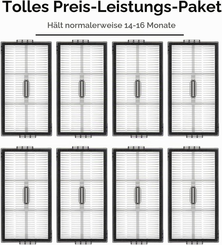 (8 Stück) Saros 10R Ersatz-HEPA-Filter für Roborock Saros 10R, Qrevo Curv 2 Pro, Q revo CurvX Saugro