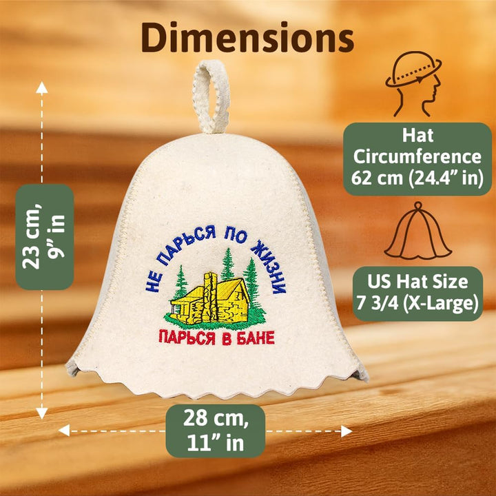 ASKOLD Ukrainische Wolle Saunahut Machen Sie sich keine Sorgen im Leben für Sauna Banya Badehaus,Sau