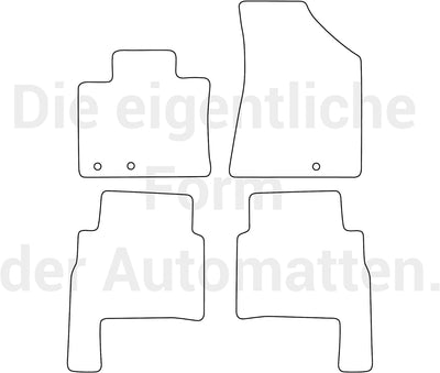 moto-MOLTICO Fussmatten Auto Velours Autoteppiche Schwarz Automatten Set 4-teilig passend für Kia So