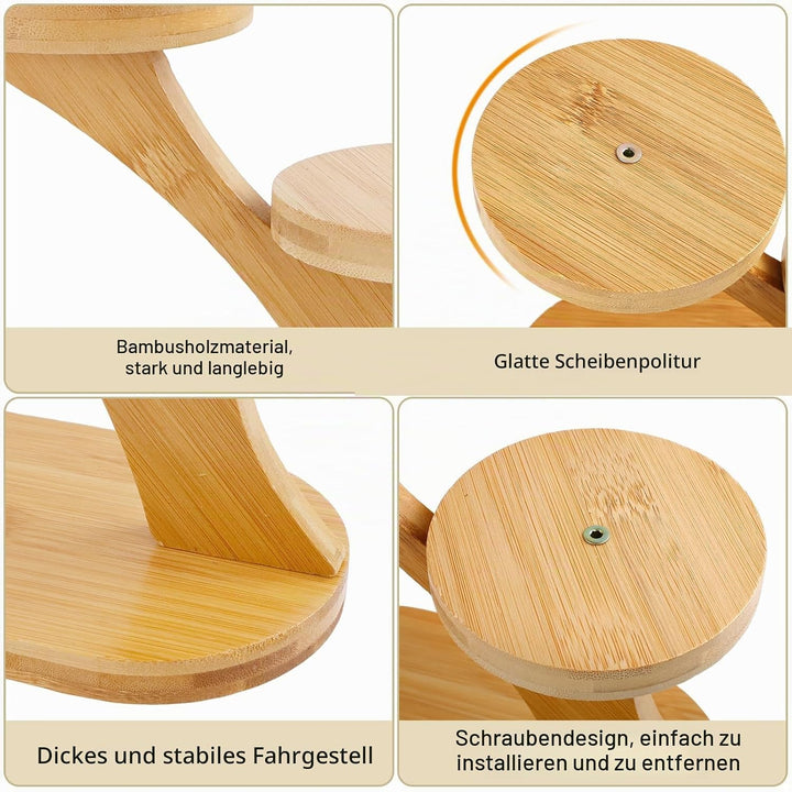 Kleiner Pflanzenständer aus Holz, Pflanzenregal für die Fensterbank, Runder Pflanzenständers für den