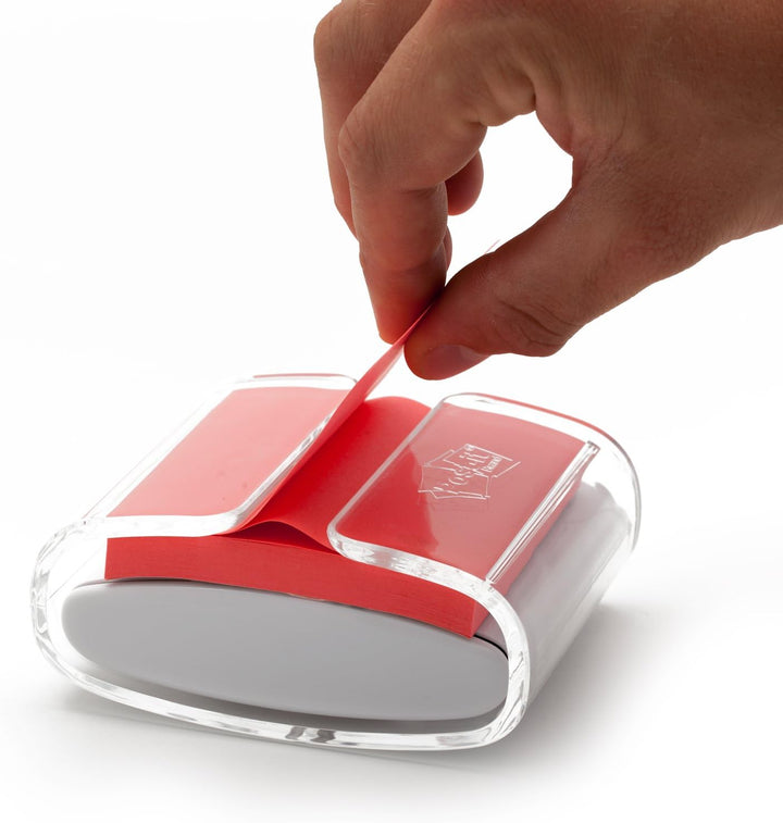 Post-it Spender für den Schreibtisch in weiss/ transparent für Super Sticky Z-Notes, praktischer Hel