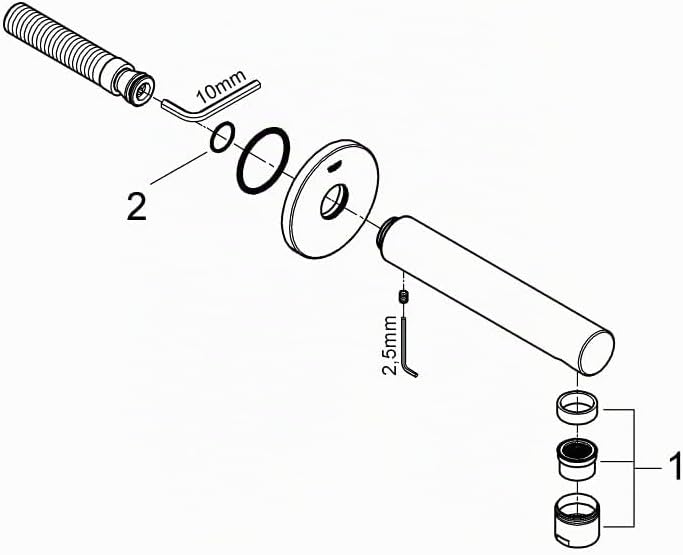 Grohe 13280001 Concetto Wanneneinlauf,Chrom; für Wandmontage