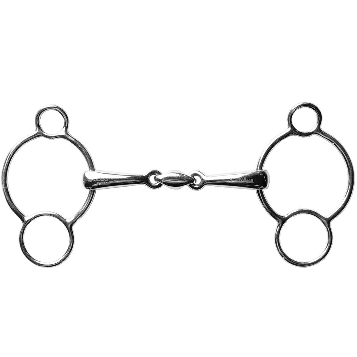 Stübben Gebiss 2280 3-Ring-Trense doppelt gebrochen 12,5 cm - 16 mm - Edelstahl, 12,5 cm - 16 mm - E