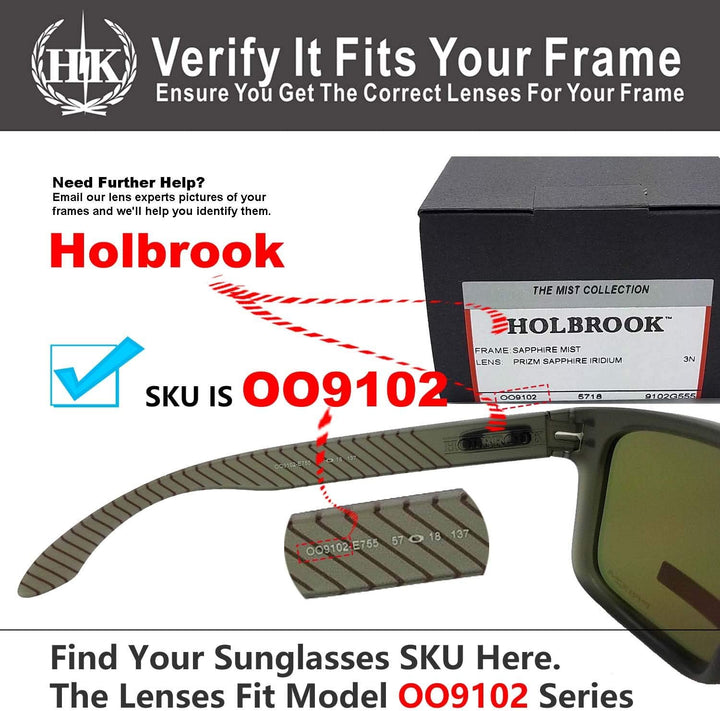 HKUCO Replacement Lenses For Oakley Holbrook Gold/Transparent Blue Polarized