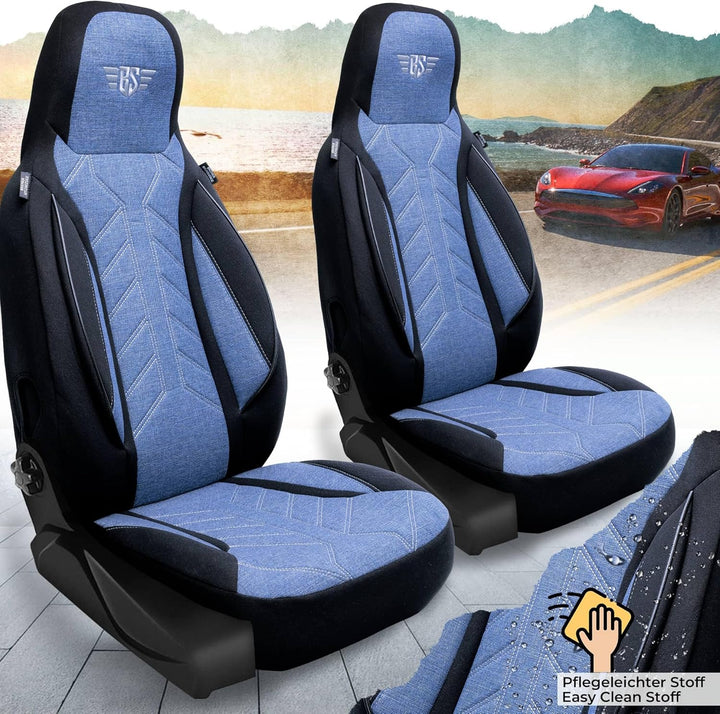 BREMER SITZBEZÜGE Mass Sitzbezüge Schonbezüge für Skoda Kodiaq PLKT206 PLKT206 - Schwarz/Blau Kodiaq