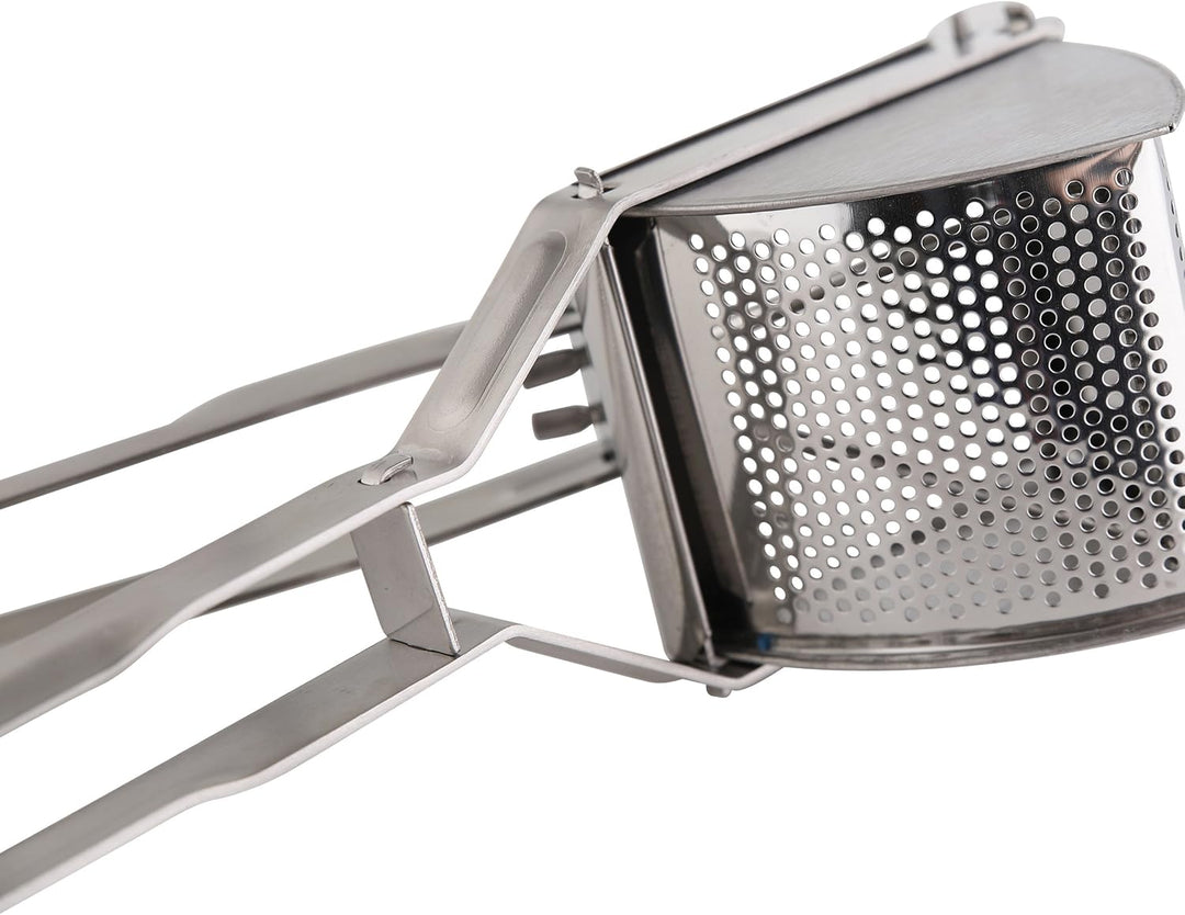 axentia Kartoffelpresse in Silber, robuste Spätzlepresse aus rostfreiem Edelstahl, Korbbreite ca. 85