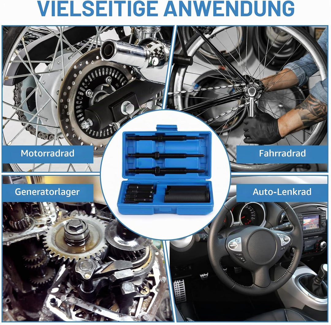 Lagerabzieher Innen, 9-23mm Innenlager Abzieher Set, Motorrad Innenabzieher Lager mit 5 Grössen Offe