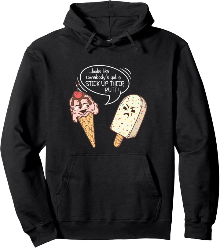 Ice Cream Day Cone and Popsicle - Funny Parlor Talk Gift Pullover Hoodie
