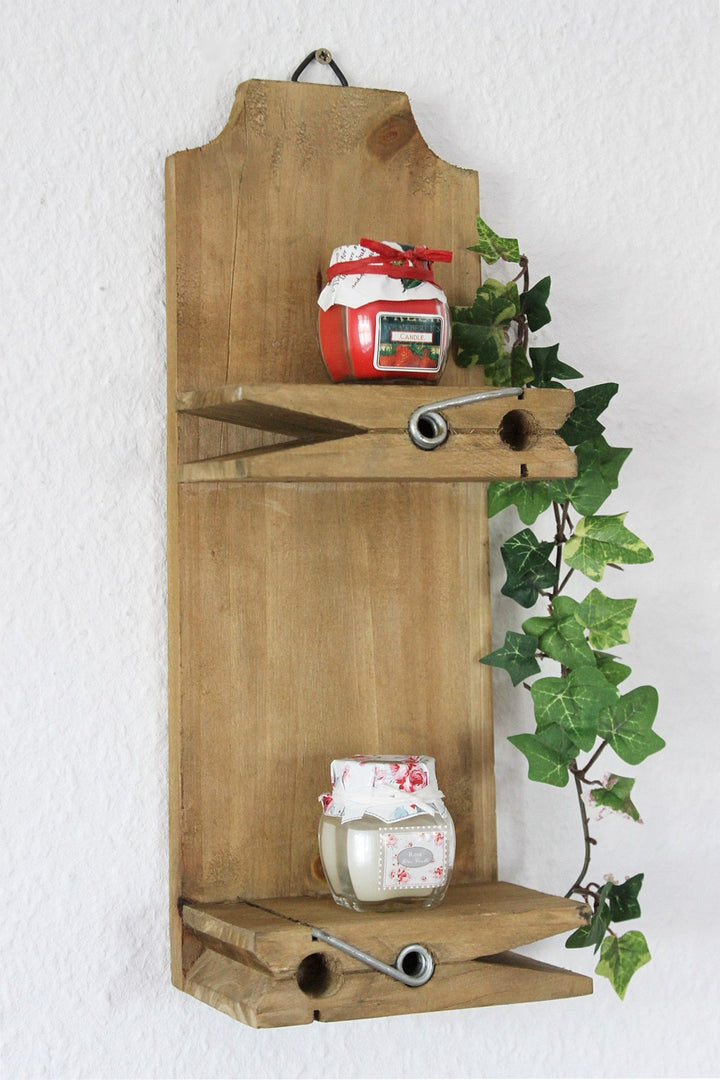 DanDiBo Wandregal 14B460 Setzkasten Wäscheklammer 39 cm Wandkonsole Küchenregal Konsole