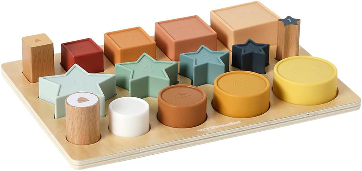 VERTBAUDETBaby Formen-Puzzle, Silikon/Holz FSC®Mehrfarbig