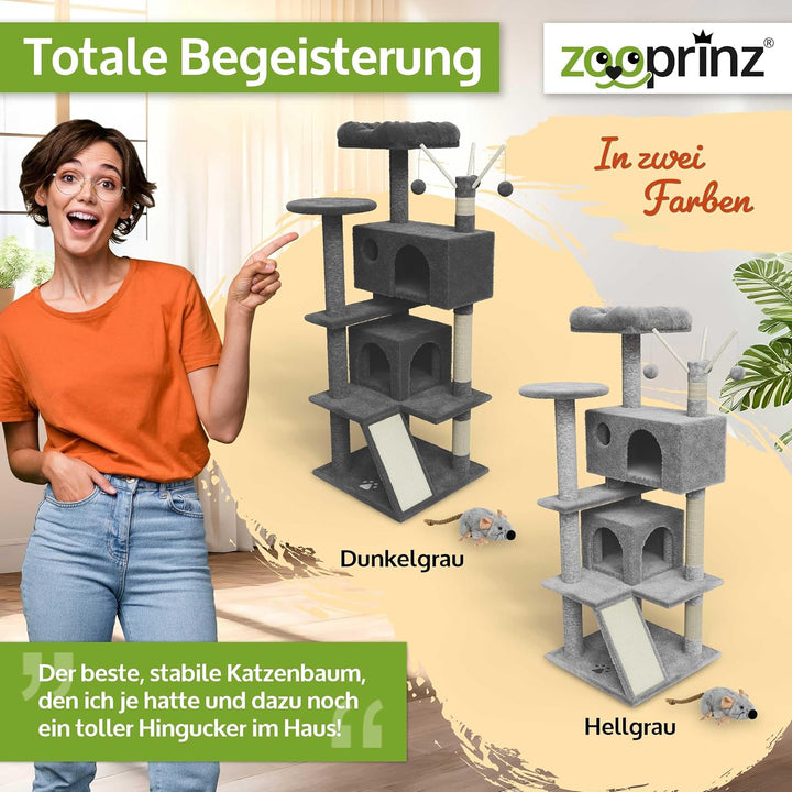 zooprinz Premium Kratzbaum – Grosser XXL Kletterturm für kleine & grosse Katzen - Breiter Kratzbaum