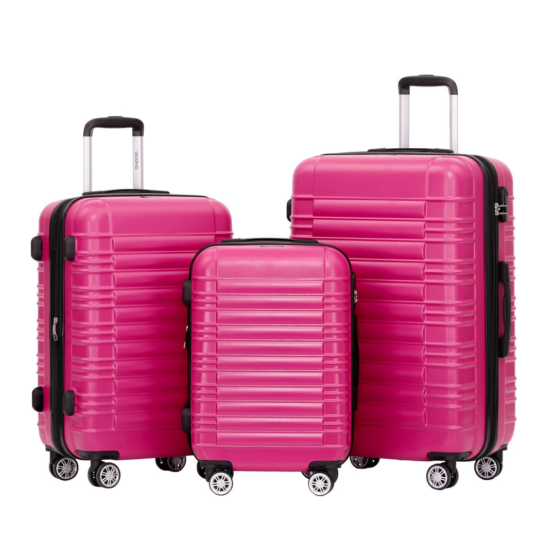 BEIBYE Reisekoffer 2088 Hartschalekoffer Gepäck Koffer Trolley Set, Kofferset in 14 Farben (Peach) P