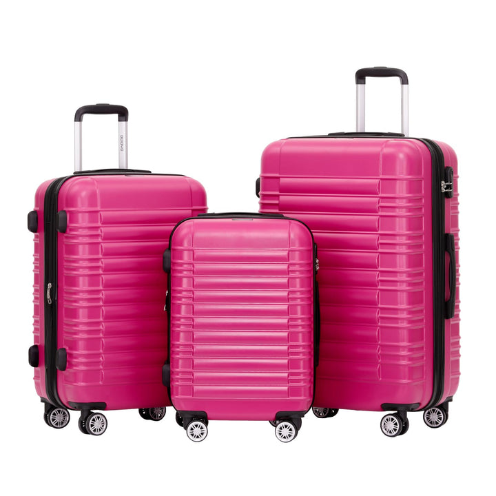 BEIBYE Reisekoffer 2088 Hartschalekoffer Gepäck Koffer Trolley Set, Kofferset in 14 Farben (Peach) P