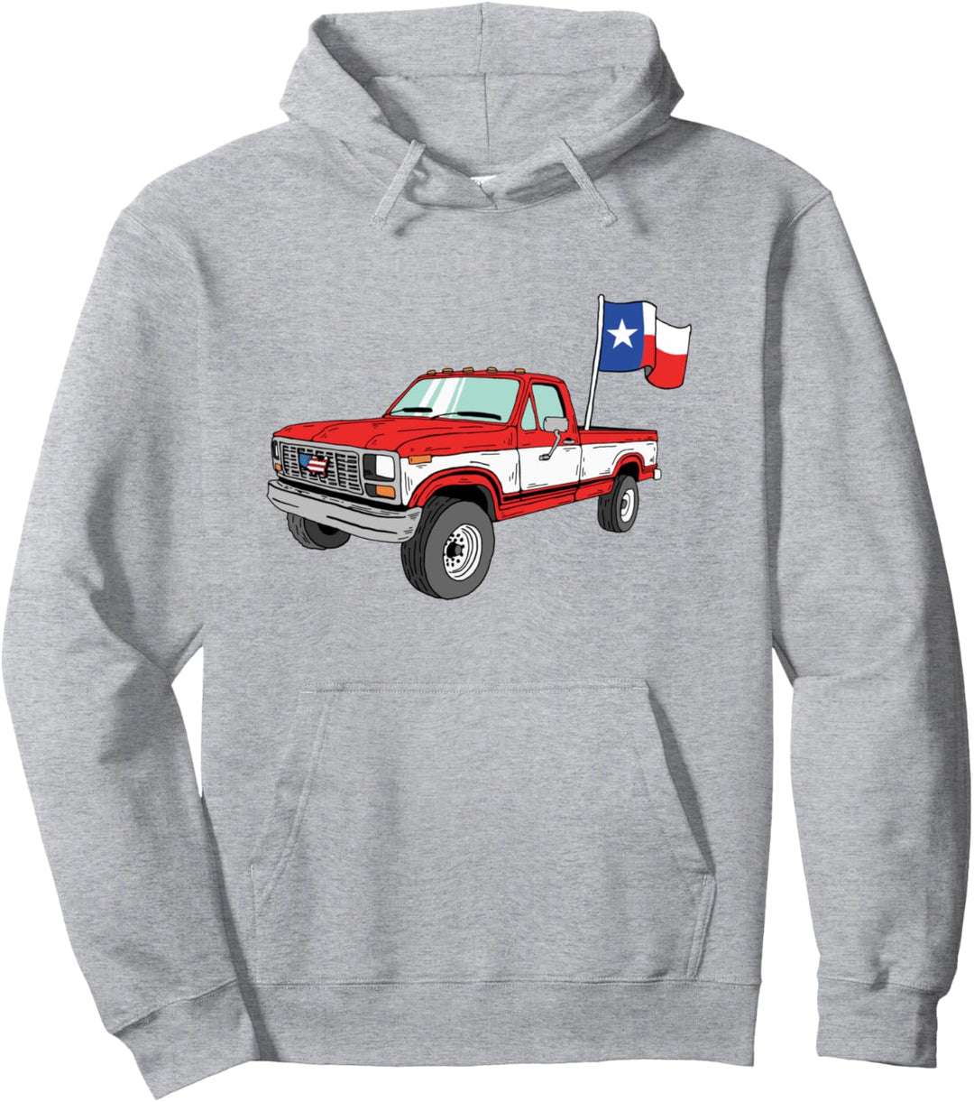 Vintage Truck & State Flag of Texas Minimalist Pullover Hoodie