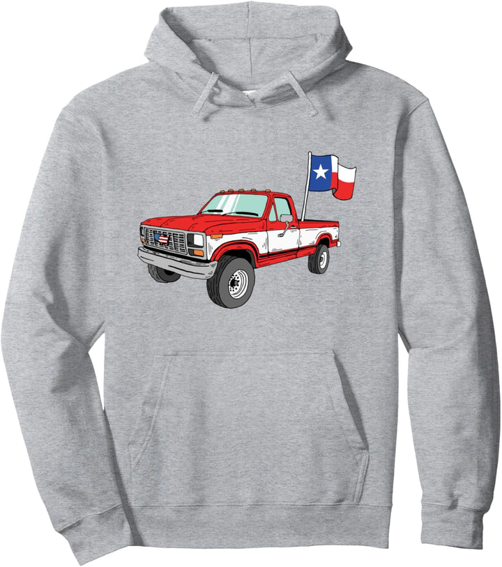 Vintage Truck & State Flag of Texas Minimalist Pullover Hoodie