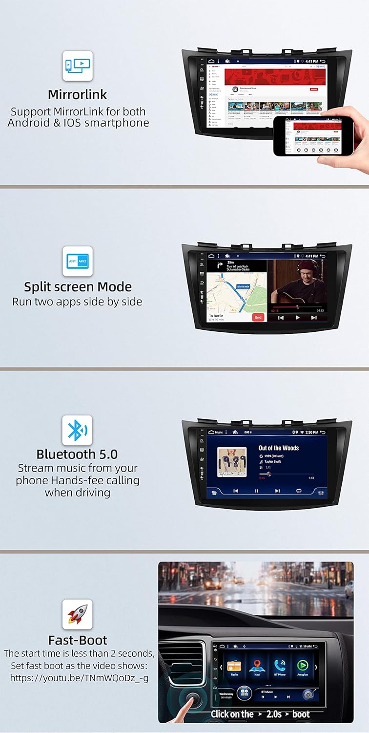 JOYX Android 14 IPS Autoradio Passt für Suzuki Swift/Ertiga (2011-2017) - 4G+64G - Eingebaut DSP/Car