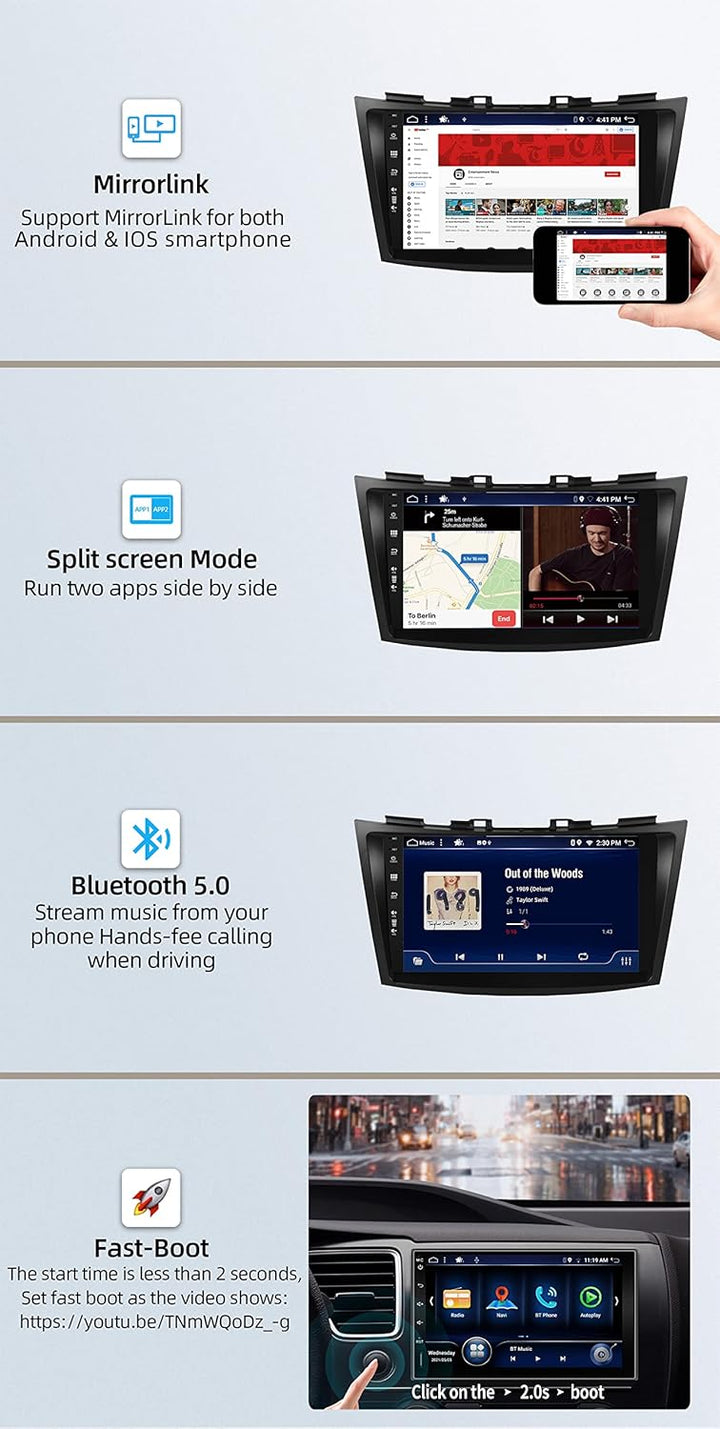 JOYX Android 14 IPS Autoradio Passt für Suzuki Swift/Ertiga (2011-2017) - 4G+64G - Eingebaut DSP/Car