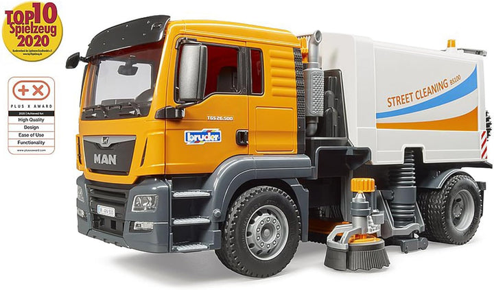 bruder 03780 - Man TGS LKW Strassenreinigung - 1:16 Kehrmaschine Reinigungs-Fahrzeug Kommunalarbeite