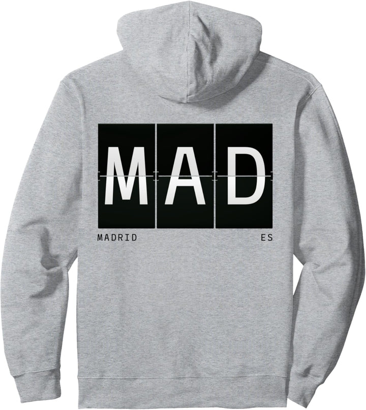 MAD Madrid Spanien ES Retro Weltreise Flughafen Code Pullover Hoodie