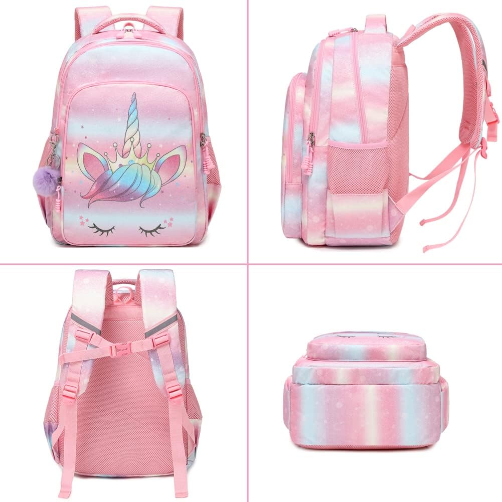 Kimwadalh Mädchen Rucksack Glitzer Schultasche Schulranzen Set Schulrucksack Mädchen Jungen Rucksack